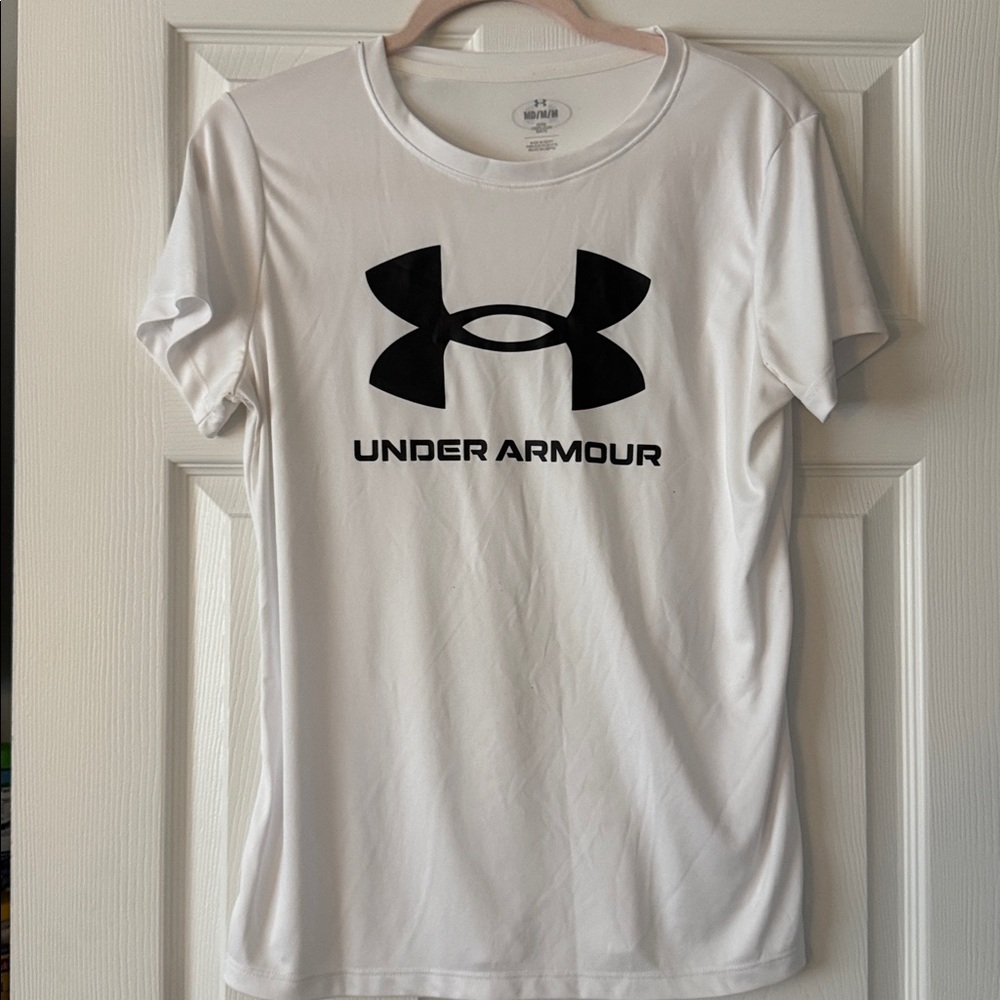 Women’s Under Armour Classic White Tee with Black Logo